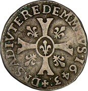 France Quinzain (Gaston 1st type) DNS ADIVT ET REDEM MEVS 1643 coin reverse