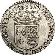 France 1/12 ECU (Louis XIV. Hybrid Bust) SIT. NOMEN. DOMINI. BENEDICTVM. 1675. coin reverse