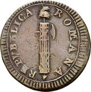 Italy 1/2 Baiocco (Piedmont Republic Coinage) REPUBBLICA ROMANA coin obverse