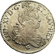 France 1/2 ECU (Louis XV. V. Troyes) KM# 478.14 LUD XV D G FR ET NAV REX coin obverse France 1/2 ECU (Louis XV. V. Troyes) KM# 478.14 LUD XV D G FR ET NAV REX coin obverse