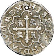 Mexico 1/2 Real Philip V 1719 Mo J KM# R24 HISP ET INDIARVM REX coin reverse Mexico 1/2 Real Philip V 1719 Mo J KM# R24 HISP ET INDIARVM REX coin reverse