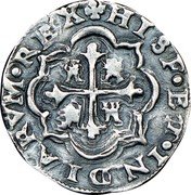 Mexico 1/2 Real Philip V 1723 J KM# 24 HISP ET INDIARVM REX coin reverse Mexico 1/2 Real Philip V 1723 J KM# 24 HISP ET INDIARVM REX coin reverse