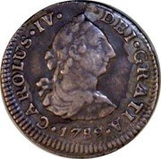 Mexico 1/2 Real Charles IV 1789 FM KM# 70 CAROLUS IV DEI GRATIA 1789 coin obverse