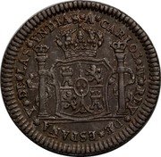 Mexico 1/2 Real Carlos IV Proclamation Coinage 1789 KM# Q22 A CARLOS IV REY DE ESPAÑA Y DE LAS YNDIAS coin obverse