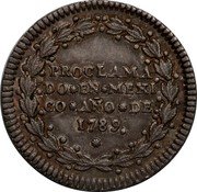Mexico 1/2 Real Carlos IV Proclamation Coinage 1789 KM# Q22 PROCLAMADO EN MÉXICO AÑO DE 1789 coin reverse