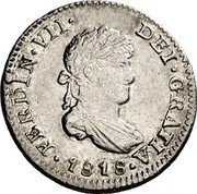 Mexico 1/2 Real Ferdinand VII 1818 JJ KM# 74 FERDIN VII DEI GRATIA 1815 coin obverse