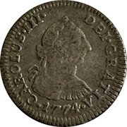 Mexico 1/2 Real Carolus III 1774 KM# 69.2 CAROLUS III DEI GRATIA 1775 coin obverse Mexico 1/2 Real Carolus III 1774 KM# 69.2 CAROLUS III DEI GRATIA 1775 coin obverse