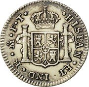 Mexico 1/2 Real Charles IV 1801 FT KM# 72 HISPAN ET IND R MO F M PLUS VLTRA coin reverse