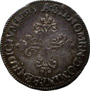 France 1/4 Franc (Louis XIII in Ruffled Collar) A. SIT. NOMEN. DOMINI. BENEDICTVM. 1615 coin reverse France 1/4 Franc (Louis XIII in Ruffled Collar) A. SIT. NOMEN. DOMINI. BENEDICTVM. 1615 coin reverse