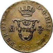 Mexico 1/4 Real (2/4 Senal) Ferdinand VII 1821 KM# 64 FERDIN VII D G HISP REX 1814 MO FF VII 2/4 coin obverse Mexico 1/4 Real (2/4 Senal) Ferdinand VII 1821 KM# 64 FERDIN VII D G HISP REX 1814 MO FF VII 2/4 coin obverse