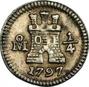 Mexico 1/4 Real Rampant Lion. Charles IV 1797 KM# 62 MO 1/4 1813 coin reverse