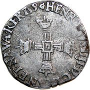 France 1/8 ECU (Henri IV. Rennes) V III 9 SIT NOMEN DOMINI BENEDICTVM coin reverse France 1/8 ECU (Henri IV. Rennes) V III 9 SIT NOMEN DOMINI BENEDICTVM coin reverse