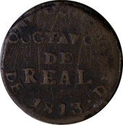 Mexico 1/8 Reales Ferdinand VII. Durango 1813 D KM# 60 AÑO DE 1813 DE DURANGO OCTAVO DE REAL coin reverse Mexico 1/8 Reales Ferdinand VII. Durango 1813 D KM# 60 AÑO DE 1813 DE DURANGO OCTAVO DE REAL coin reverse