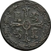 Mexico 1/8 Reales (1/4 Tlaco) Ferdinand VII 1814 KM# 63 coin reverse