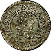 France 1 Denier Tournois (Louis XIII. Lyon) LOVIS XIII R DE FRAN ET NAV D coin obverse