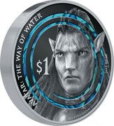 New Zealand 1 Dollar Avatar. The Way of Water. Jake Sully 2023 in set JAKE SULLY AVATAR: THE WAY OF WATER $1 TM & © 20TH CENTURY STUDIOS coin reverse New Zealand 1 Dollar Avatar. The Way of Water. Jake Sully 2023 in set JAKE SULLY AVATAR: THE WAY OF WATER $1 TM & © 20TH CENTURY STUDIOS coin reverse