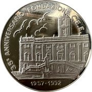 Italy 1 ECU 35th Anniversary of the European Economic Community. Piedfort 1992 Proof X# P1 35 ANNIVERSARIO FONDAZIONE C E E 1957 1992 coin reverse Italy 1 ECU 35th Anniversary of the European Economic Community. Piedfort 1992 Proof X# P1 35 ANNIVERSARIO FONDAZIONE C E E 1957 1992 coin reverse