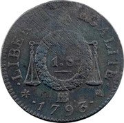 France 1 Sol (First Republic. Strasbourg) KM# 619.4a LIBERTE EGALITE 1 S. BB 1793 coin reverse
