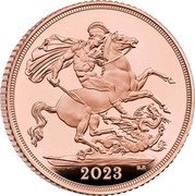 UK 1 Sovereign (The Coronation of His Majesty King Charles III) B.P. 2023 coin reverse UK 1 Sovereign (The Coronation of His Majesty King Charles III) B.P. 2023 coin reverse