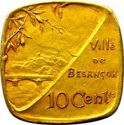 France 10 Centimes Besancon - Pattern 1917 VILLE DE BESANÇON 10 CENTES coin reverse France 10 Centimes Besancon - Pattern 1917 VILLE DE BESANÇON 10 CENTES coin reverse