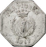 France 10 Centimes (Chamber of Trades Unions - Perpignan. Pattern) PERPIGNAN 1917 coin obverse France 10 Centimes (Chamber of Trades Unions - Perpignan. Pattern) PERPIGNAN 1917 coin obverse
