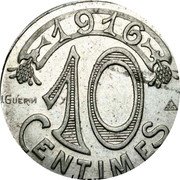 France 10 Centimes (Chambre de Commerce. Marseille. Pattern) 1916 J GUERIИ 10 CENTIMES coin reverse France 10 Centimes (Chambre de Commerce. Marseille. Pattern) 1916 J GUERIИ 10 CENTIMES coin reverse