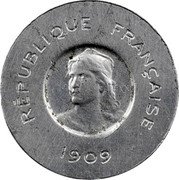 France 10 Centimes (Essai by Francois Rude) REPUBLIQUE FRANÇAISE 1909 coin obverse France 10 Centimes (Essai by Francois Rude) REPUBLIQUE FRANÇAISE 1909 coin obverse