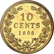 Netherlands 10 Cents (Wilhelmina Pattern) 10 CENTS 1903 coin reverse Netherlands 10 Cents (Wilhelmina Pattern) 10 CENTS 1903 coin reverse