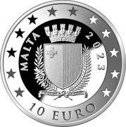 Malta 10 Euro (75th Anniversary of the Malta National Band Club Association) REPUBBLIKA TA' MALTA 2023 MALTA 10 EURO coin obverse