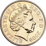 UK 10 Pence Crowned Lion. Mule 2009  Mule error ELIZABETH II D G REG F D 2009 IRB coin obverse UK 10 Pence Crowned Lion. Mule 2009  Mule error ELIZABETH II D G REG F D 2009 IRB coin obverse