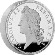 UK 10 Pounds British Monarchs. George II Piedfort 2023  Proof GEORGIVS II DEI GRATIA coin reverse