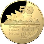Australia 100 Dollars 50th Anniversary of the Sydney Opera House 2023 50 1 OZ .9999 AU SYDNEY OPERA HOUSE coin reverse Australia 100 Dollars 50th Anniversary of the Sydney Opera House 2023 50 1 OZ .9999 AU SYDNEY OPERA HOUSE coin reverse