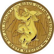 Tuvalu 100 Dollars Charles III Ottifant 2023  BU RISUS OPTIMA MEDICINA OTTO LACHEN IST DIE BESTE MEDIZIN coin reverse Tuvalu 100 Dollars Charles III Ottifant 2023  BU RISUS OPTIMA MEDICINA OTTO LACHEN IST DIE BESTE MEDIZIN coin reverse