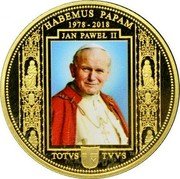 Niue 100 Dollars (Habemus Papam) HABEMUS PAPAM 1978-2018 JAN PAWEŁ II TOTVS TVVS coin reverse