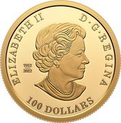 Canada 100 Dollars (Lunar Year of the Dragon) ELIZABETH II D G REGINA 1952 2022 SB 100 DOLLARS coin obverse