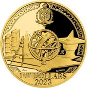 Niue 100 Dollars Tycho Brahe and Johannes Kepler 2023 ♛Čᴍ PUBLIC SEAL OF NIUE ATUA NIUE TUKULAGI 100 DOLLARS CM 2023 AU 999.9 2 OZ coin obverse