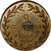 France 2-1/2 Centimes (Charles X Pattern of Tiolier) 2 CENTIMES 1/2 ESSAI A coin reverse