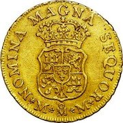 Mexico 2 Escudos Carolus III 1761 MM KM# 128 NOMINA MAGNA SEQUOR M MO M coin reverse Mexico 2 Escudos Carolus III 1761 MM KM# 128 NOMINA MAGNA SEQUOR M MO M coin reverse