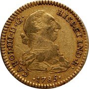 Mexico 2 Escudos Carolus III 1785 FM KM# 130.2a CAROL III D G HISP ET IND R 1787 coin obverse Mexico 2 Escudos Carolus III 1785 FM KM# 130.2a CAROL III D G HISP ET IND R 1787 coin obverse