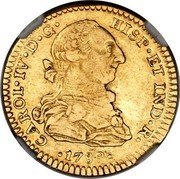 Mexico 2 Escudos Charles IV 1789 FM KM# 131 CAROL IV D G HISP ET IND R 1789 coin obverse Mexico 2 Escudos Charles IV 1789 FM KM# 131 CAROL IV D G HISP ET IND R 1789 coin obverse