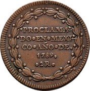 Mexico 2 Reales Carlos IV Proclamation Coinage 1789 KM# Q25a PROCLAMA DO EN MÉXI CO AÑO DE 1789 2R coin reverse Mexico 2 Reales Carlos IV Proclamation Coinage 1789 KM# Q25a PROCLAMA DO EN MÉXI CO AÑO DE 1789 2R coin reverse