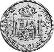 Mexico 2 Reales Charles IV 1790 FM KM# 89 HISPAN ET IND REX M 2R F M coin reverse