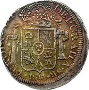Mexico 2 Reales Ferdinand VII. Zacatecas 1811 KM# 187 FERDIN VII DEI GRATIA 2R 1811 coin obverse Mexico 2 Reales Ferdinand VII. Zacatecas 1811 KM# 187 FERDIN VII DEI GRATIA 2R 1811 coin obverse