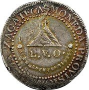 Mexico 2 Reales Ferdinand VII. Zacatecas 1811 KM# 187 MONEDA PROVISIONAL DE ZACATECAS L.V.O. coin reverse Mexico 2 Reales Ferdinand VII. Zacatecas 1811 KM# 187 MONEDA PROVISIONAL DE ZACATECAS L.V.O. coin reverse