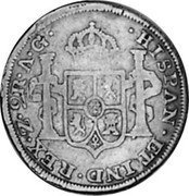 Mexico 2 Reales Ferdinand VII. Zacatecas 1819 AG KM# A92 HISPAN ET IND REX Z 2R A G coin reverse Mexico 2 Reales Ferdinand VII. Zacatecas 1819 AG KM# A92 HISPAN ET IND REX Z 2R A G coin reverse