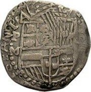 Mexico 2 Reales Philip III ND F ND(1598-1606) MB# 32.1 PHILIPPVS III DEI G M P coin obverse Mexico 2 Reales Philip III ND F ND(1598-1606) MB# 32.1 PHILIPPVS III DEI G M P coin obverse