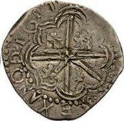 Mexico 2 Reales Philip III ND F ND(1598-1606) MB# 32.1 EXANOD 16.... coin reverse Mexico 2 Reales Philip III ND F ND(1598-1606) MB# 32.1 EXANOD 16.... coin reverse