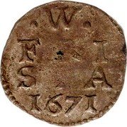 Netherlands 2 Stuivers (Lion without arrows) 2 S coin reverse Netherlands 2 Stuivers (Lion without arrows) 2 S coin reverse