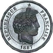 France 20 Centimes (Essai by Merley. Type II. 20-sided) KM# E37a REPUBLIQUE FRANCAISE 1887 L.M coin obverse