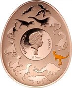 Samoa 20 Cents Dilophosaurus 2023 ELIZABETH II SAMOA 20 CENTS coin obverse